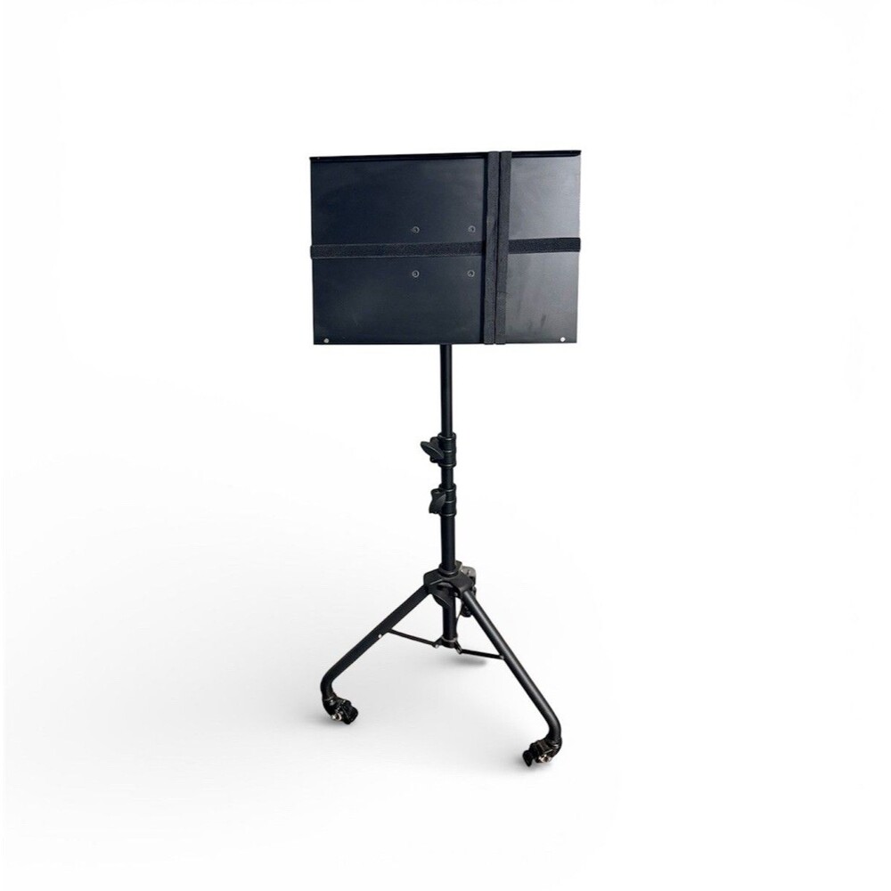 Adjustable Rolling Music Stand for iPad/Tablet - Tripod Locking Wheels